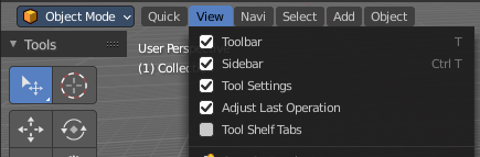 Tool Shelf Tabs