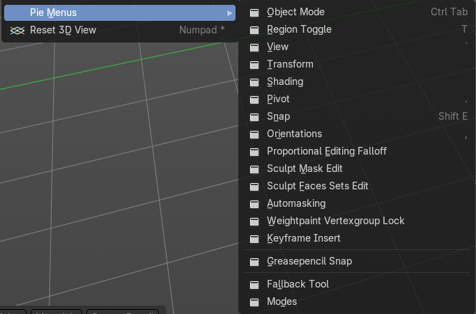 Pie menus