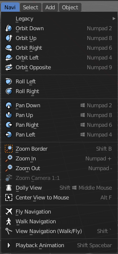 All Modes - Navigation Menu