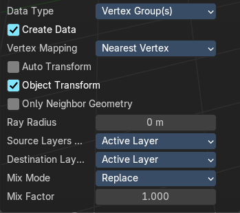 Data type Vertrex Data, Vertex Group(s)