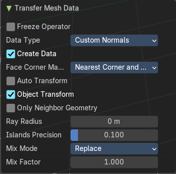 Data type Face Corner Data, Custom Normals