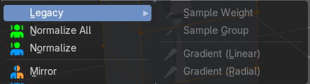 Legacy sub menu