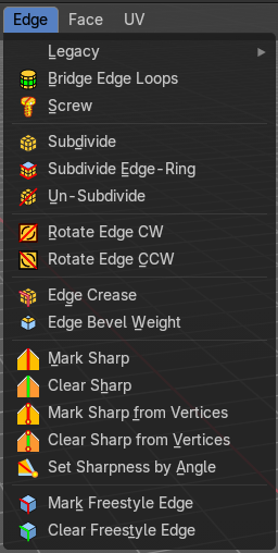 Edit Mode - Edge Menu