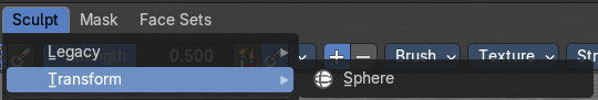Transform submenu