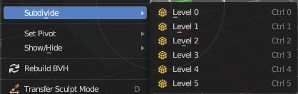 Subdivide submenu