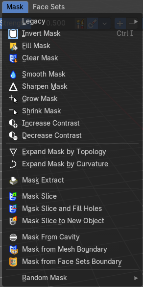 Sculpt Mode - Mask Menu