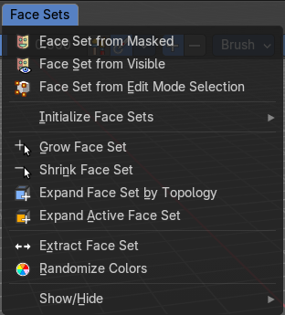 Sculpt Mode - Face Sets Menu
