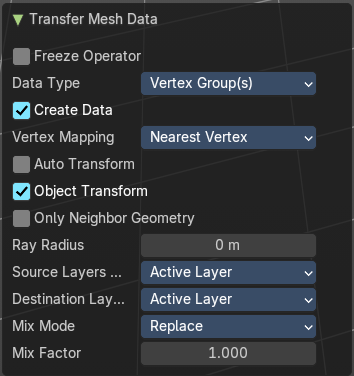 Last Operator Transfer Mesh Data