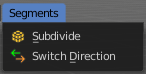 Edit Mode - Segments Menu