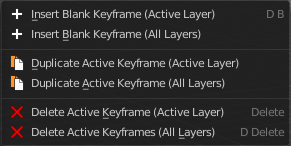 Insert Blank Key frame ( Active Layer )