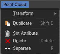 Edit Mode - Point Cloud Menu