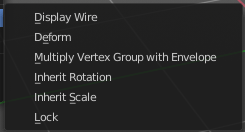 Bone Settings - Submenu