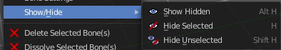 Show/Hide – Submenu
