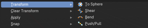 Transform - Submenu