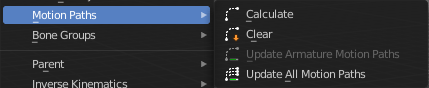 Motion Paths - Submenu