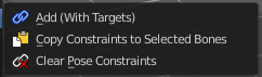 Constraints - Submenu