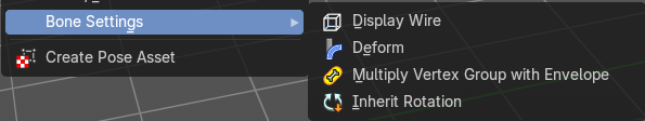 Bone Settings - Submenu