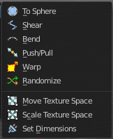Transform submenu