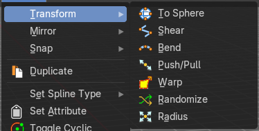 Transform Submenu
