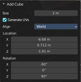 Last Operator Add Cube Panel