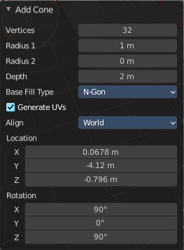 Last Operator Add Cone Panel