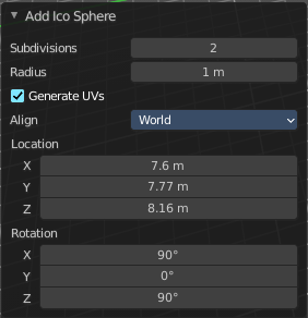 Last Operator Add Ico Sphere Panel