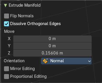 Last Operator Extrude Manifold