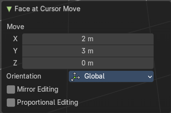 Face at Cursor Move panel