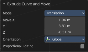 Last operator Extrude Curve and Move