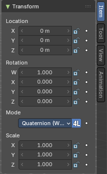 Item tab - Transform Panel in Pose Mode