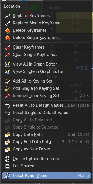 Right Click menu