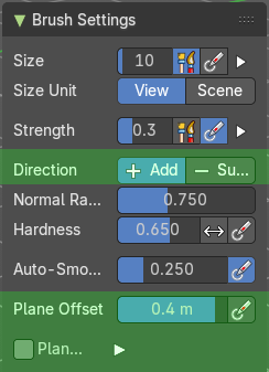 Brush Settings Panel - Clay brush