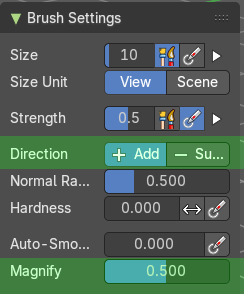 Brush Settings Panel - Blob brush