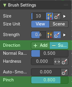 Brush Settings Panel - Crease Sharp brush
