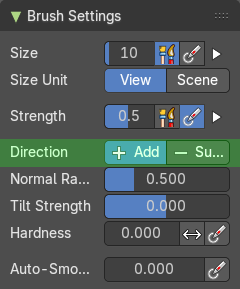 Brush Settings Panel - Draw brush