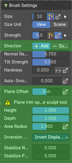 Brush Settings Panel - Flatten/Contrast brush