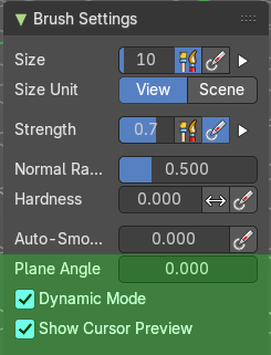 Brush Settings Panel - Scrape Multi-plane brush