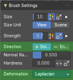 Brush Settings Panel - Smooth brush