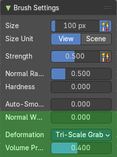 Brush Settings Panel - Elastic Grab brush