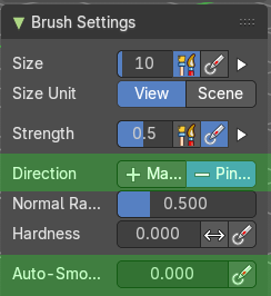 Brush Settings Panel - Pinch/Magnify brush