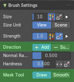 Brush Settings Panel - Mask brush