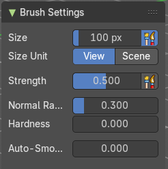 Brush Settings Panel - Thumb brush
