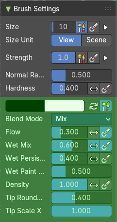 Brush Settings Panel - Paint Blend brush