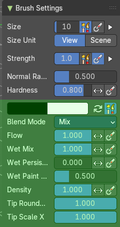 Brush Settings Panel - Blend Hard brush