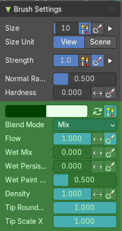 Brush Settings Panel - Airbrush brush