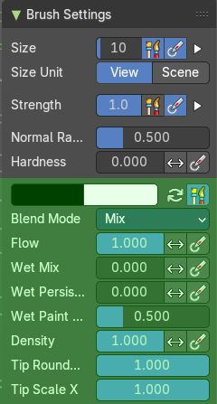 Brush Settings Panel - Paint Soft Pressure brush