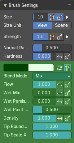 Brush Settings Panel - Paint Hard Pressure brush