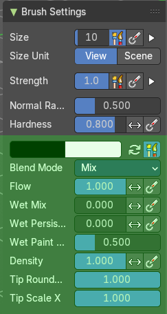 Brush Settings Panel - Paint Hard brush