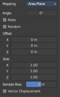 Brush Mapping with mapping method View Plane and Area Plane