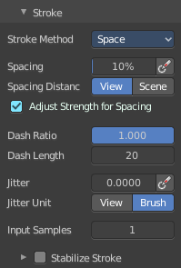 Brush Settings Panel - Stroke Sub panel